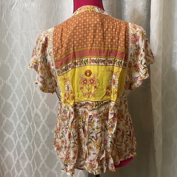 ✨🌙 Spell Portobello Road Short Sleeve Blouse in Honey Dew size S - Picture 9 of 16